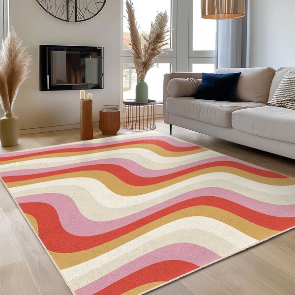 Żółto-różowy dywan odpowiedni do prania 160x230 cm Creamy Raspberry Swirl – Mila Home