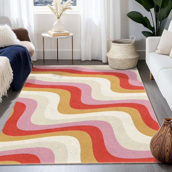 Żółto-różowy dywan odpowiedni do prania 160x230 cm Creamy Raspberry Swirl – Mila Home