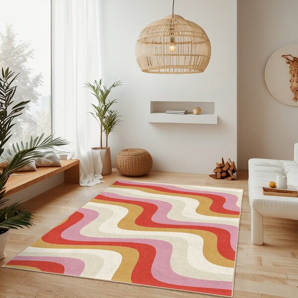 Żółto-różowy dywan odpowiedni do prania 160x230 cm Creamy Raspberry Swirl – Mila Home