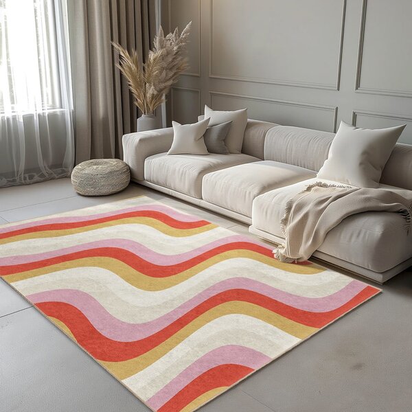 Żółto-różowy dywan odpowiedni do prania 160x230 cm Creamy Raspberry Swirl – Mila Home