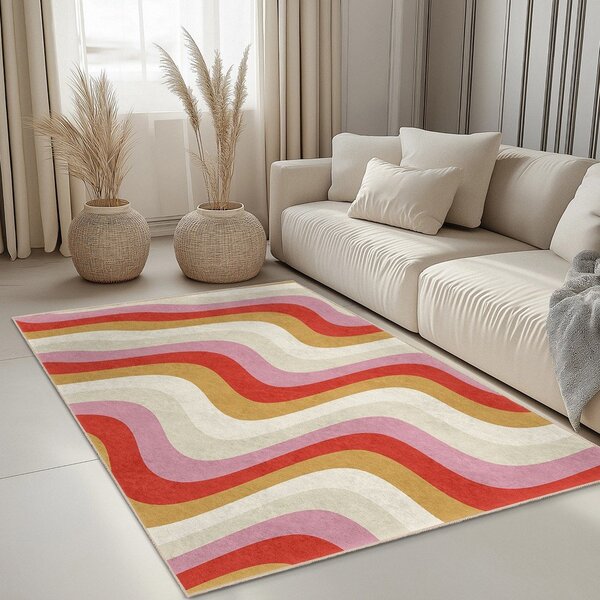 Żółto-różowy dywan odpowiedni do prania 160x230 cm Creamy Raspberry Swirl – Mila Home