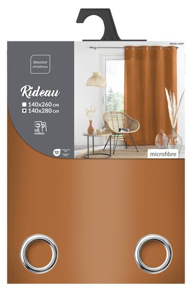 Brązowa zasłona z mikrowłókna 140x280 cm Absolu – douceur d'intérieur