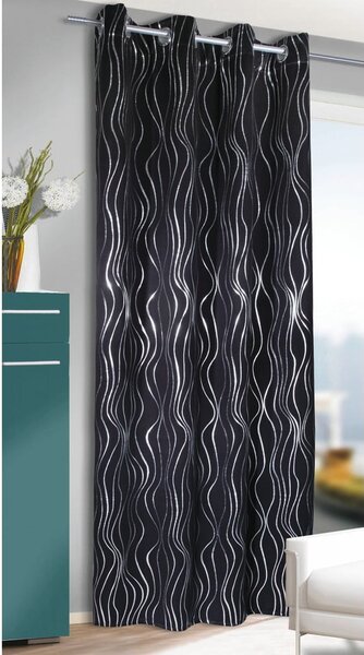 Czarna zasłona 135x245 cm Waves – Sehlbach