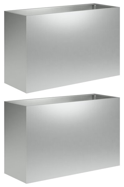 Doniczka ogrodowa 2 szt. srebrny 80 x 30 x 40 cm