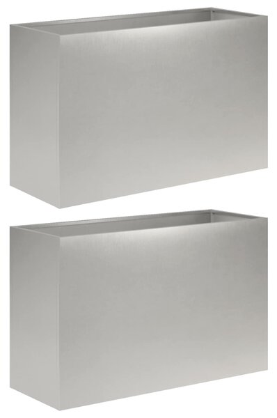 Doniczka ogrodowa 2 szt. srebrny 80 x 40 x 50 cm