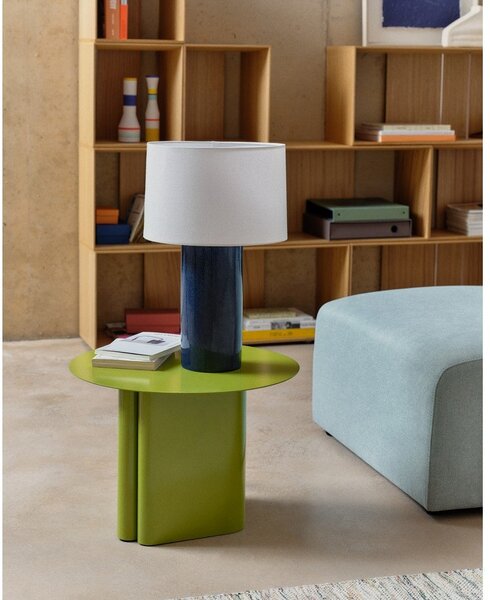 Niebieska lampa stołowa z tekstylnym kloszem (wysokość 53,5 cm) Toneric – Kave Home