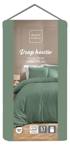 Zielone prześcieradło 140x190 cm Linella – douceur d'intérieur