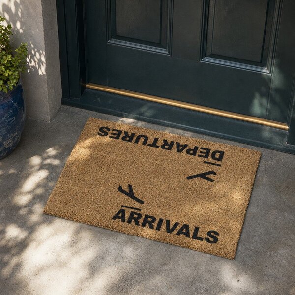 Wycieraczka z włókna kokosowego 40x60 cm Arrivals and Departures – Artsy Doormats
