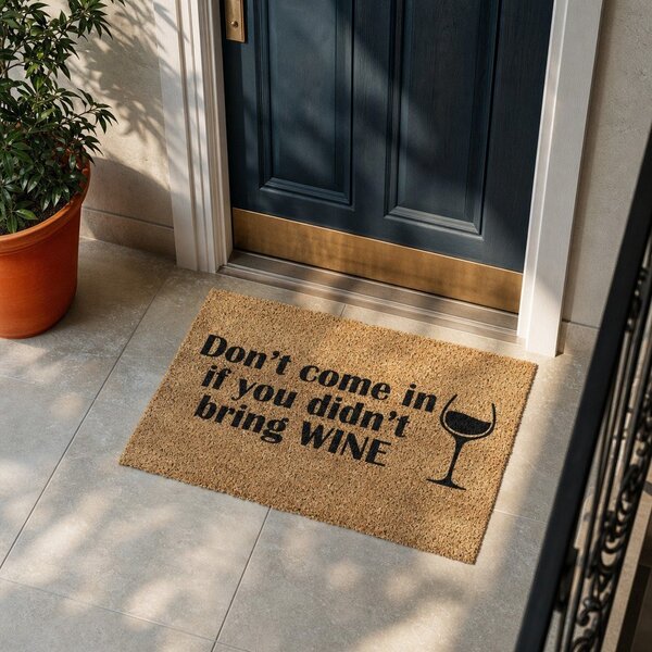Wycieraczka z włókna kokosowego 40x60 cm Without Wine – Artsy Doormats