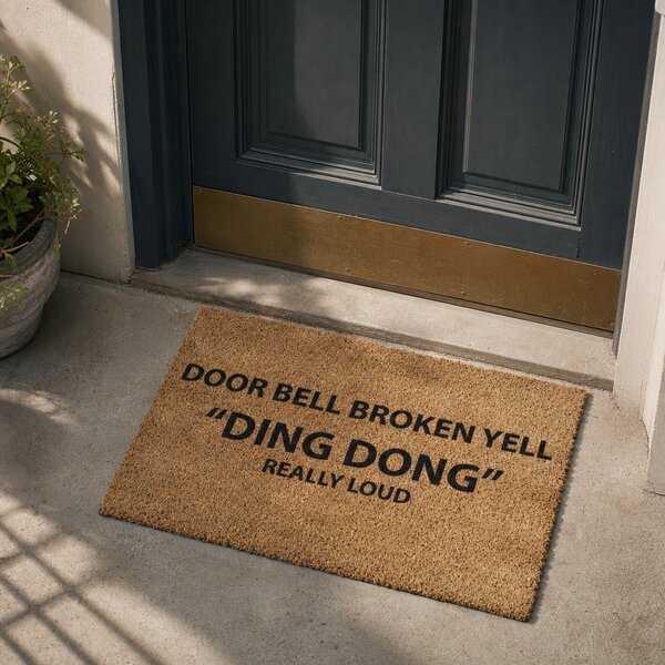 Wycieraczka z włókna kokosowego 40x60 cm Yell Ding Dong – Artsy Doormats