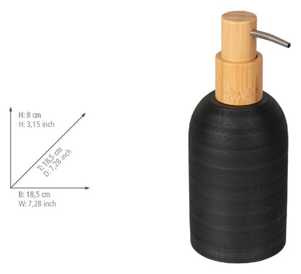 Czarny dozownik do mydła z żywicy polimerowej 250 ml Altavalle – Wenko