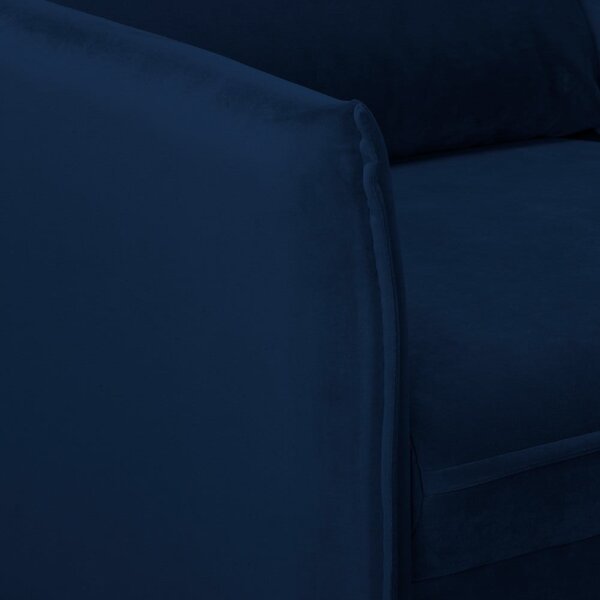 Ciemnoniebieska aksamitna sofa 138 cm Juli – Ropez