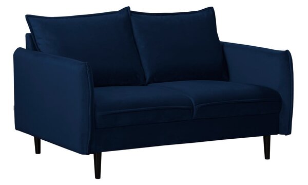 Ciemnoniebieska aksamitna sofa 138 cm Juli – Ropez