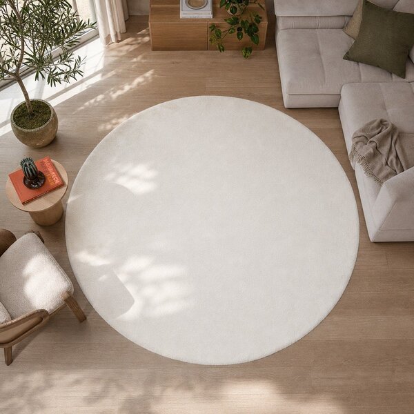 Biały dywan Universal Fox Liso, Ø 120 cm