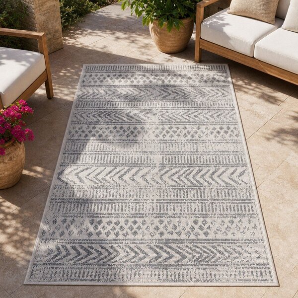 Szaro-kremowy chodnik odpowiedni na zewnątrz NORTHRUGS Biri, 80x250 cm