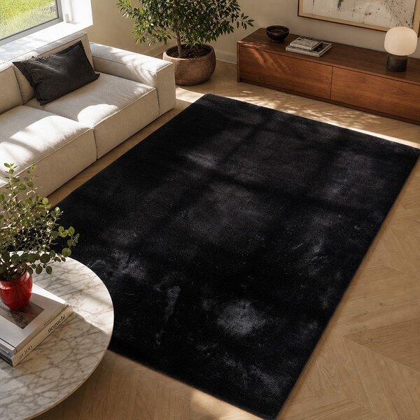 Czarny dywan Universal Fox Liso, 80x150 cm