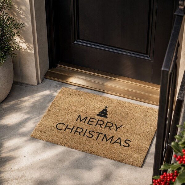 Wycieraczka ze świątecznym motywem z włókna kokosowego 40x60 cm Merry Christmas – Artsy Doormats