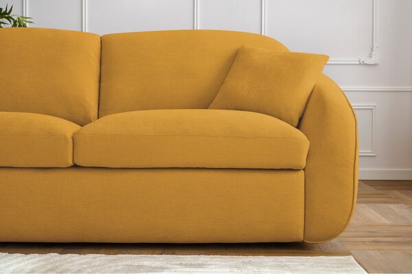 Żółta rozkładana sofa 235 cm Cezanne – Bobochic Paris