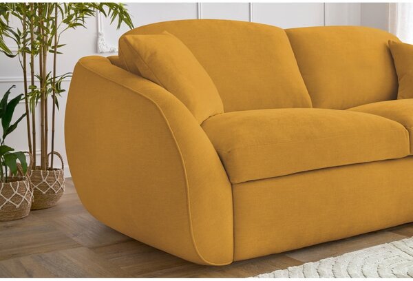 Żółta rozkładana sofa 235 cm Cezanne – Bobochic Paris