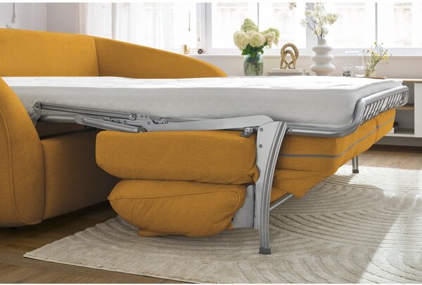 Żółta rozkładana sofa 235 cm Cezanne – Bobochic Paris