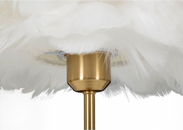 Lampa stołowa w biało-złotym kolorze (wysokość 50 cm) Ball Feather – Mauro Ferretti