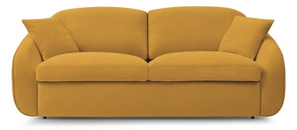 Żółta rozkładana sofa 235 cm Cezanne – Bobochic Paris