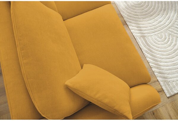 Żółta rozkładana sofa 235 cm Cezanne – Bobochic Paris