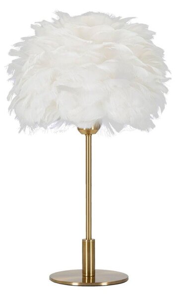 Lampa stołowa w biało-złotym kolorze (wysokość 50 cm) Ball Feather – Mauro Ferretti