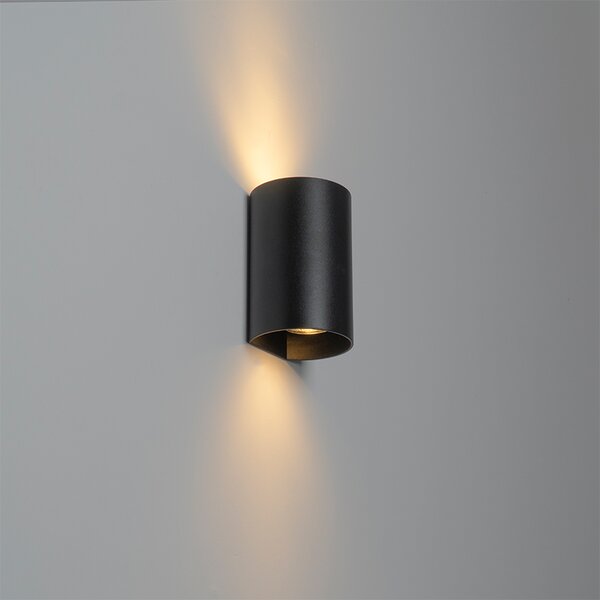 Okrągła designerska lampa ścienna czarna - Sabbir