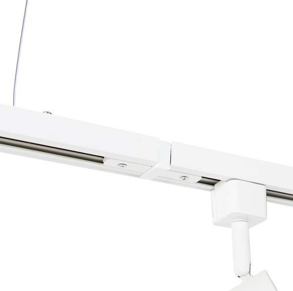 Nowoczesny system szynowy wiszący z 5 reflektorami biały 1-fazowy - Iconic Jeana