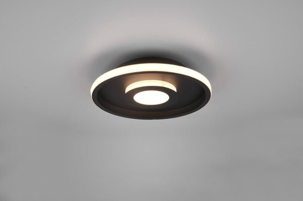 Metalowa lampa sufitowa LED w kolorze matowej czerni ø 30 cm Ascari – Trio