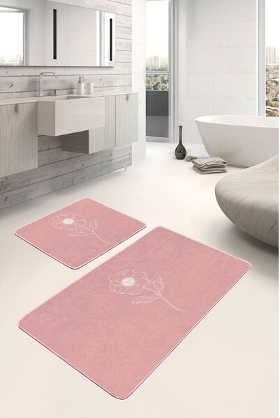 Różowe aksamitne dywaniki łazienkowe zestaw 2 szt. 60x100 cm – Mila Home