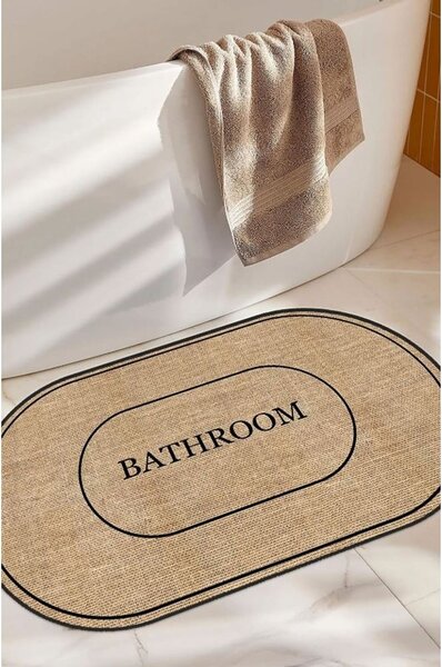 Brązowy dywanik łazienkowy 60x90 cm Jute Look – Mila Home