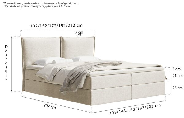Łóżko kontynentalne Pillow