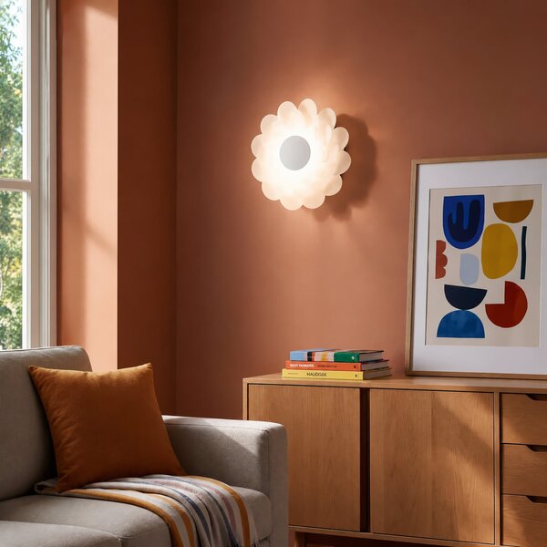 Lampa Ścienna Lucande, Bloem, ściemnialny, biały, salon, tworzywo sztuczne, nowoczesny
