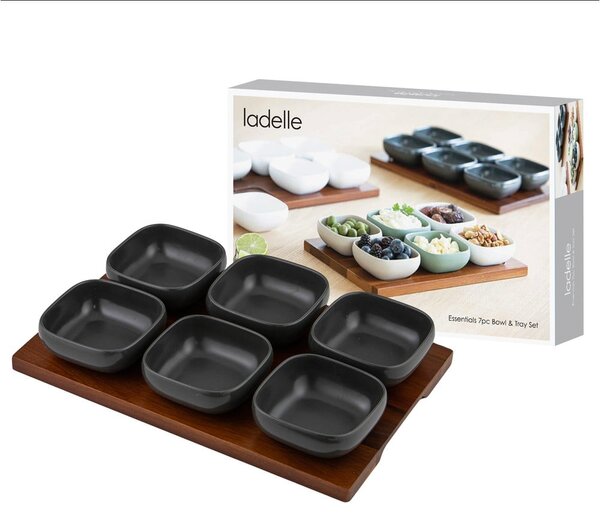 Antracytowy porcelanowy zestaw misek do serwowania 6 szt. Essentials – Ladelle