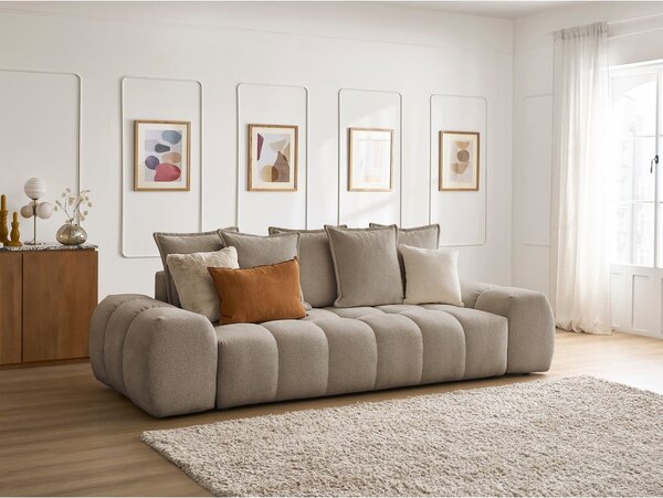 Szarobrązowa sofa z tkaniny szenilowej 278 cm Everest – Bobochic Paris