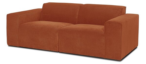 Pomarańczowa sztruksowa sofa modułowa Scandic Sting