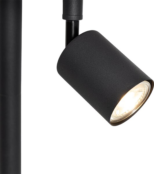 Lampa stojąca czarna z białym wnętrzem i lampką do czytania - Jelena
