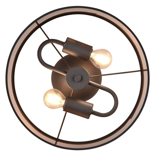 Czarno-brązowa lampa sufitowa ø 30 cm Davos – Reality