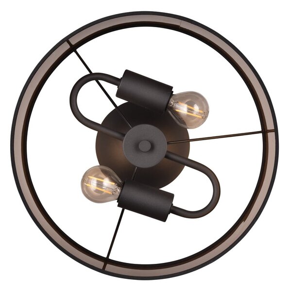 Czarno-brązowa lampa sufitowa ø 30 cm Davos – Reality