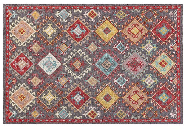 Tradycyjny dywan wełniany wzór orientalny 140 x 200 cm wielokolorowy Finike Beliani