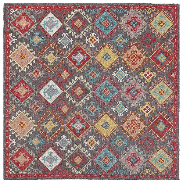 Tradycyjny dywan wełniany wzór orientalny 200 x 200 cm wielokolorowy Finike Beliani