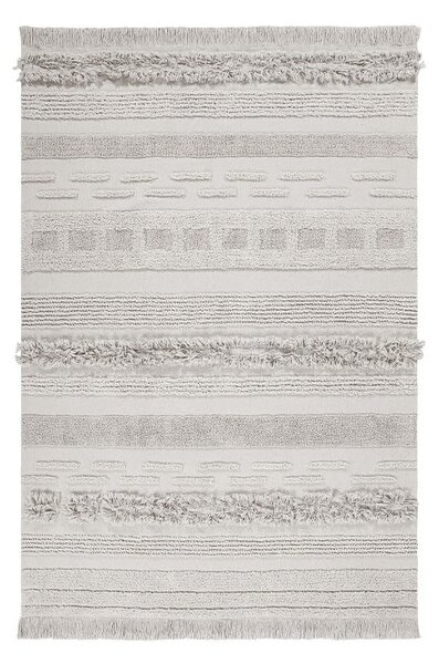 Jasnoszaro-kremowy bawełniany dywan tkany ręcznie odpowiedni do prania 140x200 cm Air Natural – Lorena Canals