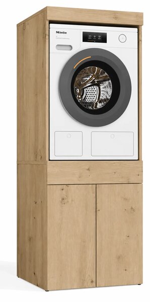 Nowoczesna szafka na pralkę lub suszarkę ze schowkiem dąb artisan N6-N07