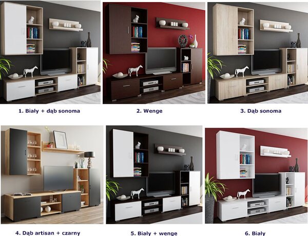 Zestaw mebli do salonu pod tv dąb sonoma Z5-K73