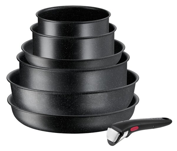Zestaw garnków aluminiowych 7 szt. INGENIO Black stone L3998702 – Tefal
