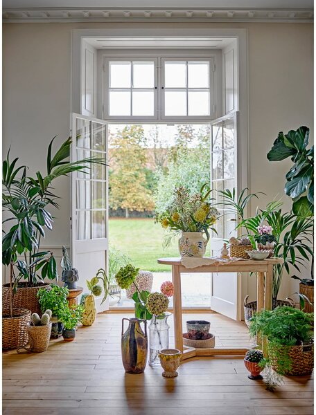 Konsola z litego drewna kauczukowego w naturalnym kolorze 35x100 cm Serrone – Bloomingville