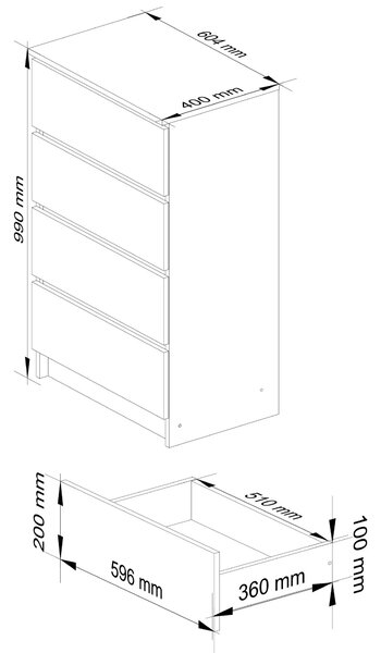 KOMODA K60 4SZ CLP PK KASZMIR