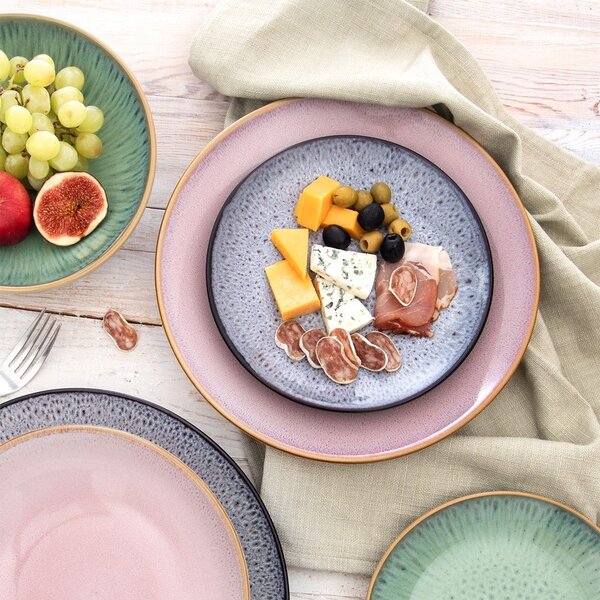 Fioletowy ceramiczny talerz deserowy ø 20,5 cm Glaze – Orion